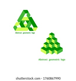 establezca el logotipo geométrico abstracto en un fondo blanco. Vector