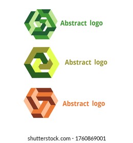 set abstract geometric logo on a white background. Vector