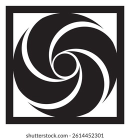 Set of Abstract Geometric Logo Shapes. Modern Logotypes Collection. Black and white abstract vector frame within a square frame