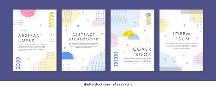 Set of abstract geometric memphis templates. Universal cover Designs for Annual Report, Brochures, Flyers, Presentations, Leaflet, Magazine