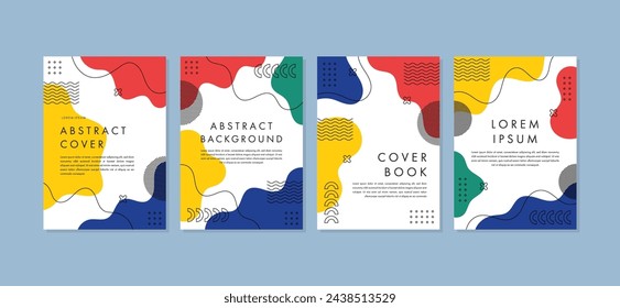 Set of abstract geometric memphis templates. Universal cover Designs for Annual Report, Brochures, Flyers, Presentations, Leaflet, Magazine.