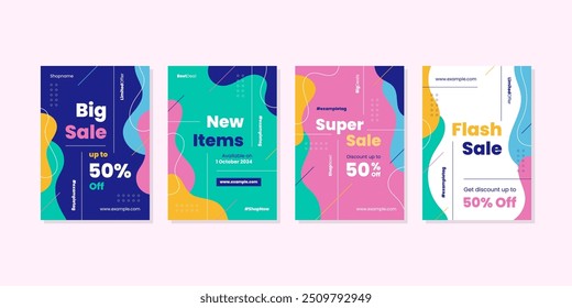 Set of abstract geometric memphis templates. Universal cover Designs for Annual Report, Brochures, Flyers, Presentations, Leaflet, Magazine.