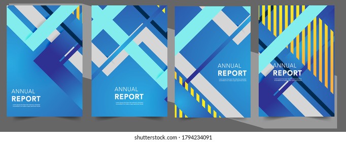 Set Abstract geometric modern annual report flyer Brochure leaflet, the presentation cover, magazine advertising. cover with an abstract background. vector template layout of A4 format