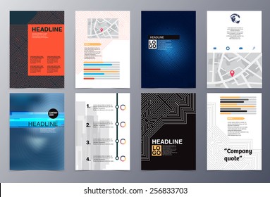 set of abstract geometric modern style  brochure template vector illustration for use as product presentation or company presentation infographic 