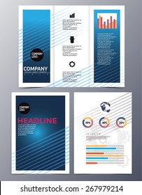 set of abstract geometric modern style  brochure template vector illustration for use as product presentation or company presentation infographic