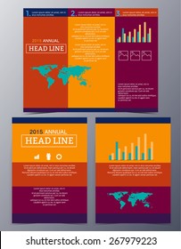 set of abstract geometric modern style  brochure template vector illustration for use as product presentation or company presentation infographic