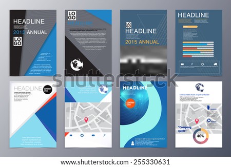 set of abstract geometric modern style  brochure template vector illustration for use as product presentation or company presentation infographic