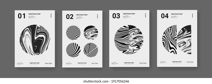 Set of abstract geometric monochrome shapes. Modern pattern. Futuristic posters collection.. Bauhaus design. .