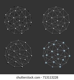 The set of abstract geometric object. Vector illustration.