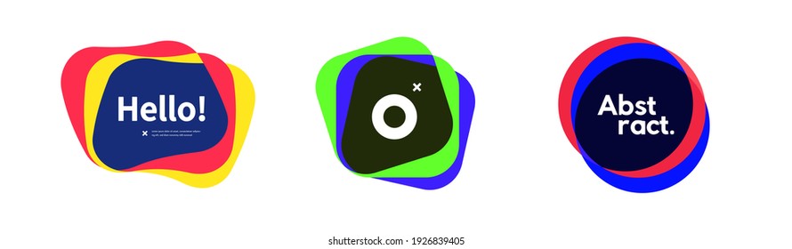 Set of Abstract Geometric Overlapped Shapes. Modern template for banner and logo design.