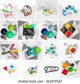 Conjunto de plantillas de banner con efecto geométrico abstracto sobre papel infográfico. Presentaciones empresariales, antecedentes, infografías de opciones o diseños de banners publicitarios