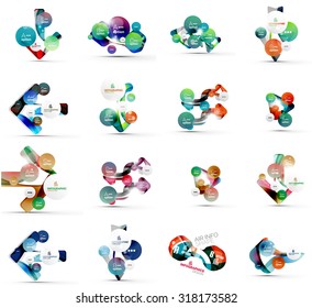 Conjunto de plantillas de banner con efecto geométrico abstracto sobre papel infográfico. Presentaciones empresariales, antecedentes, infografías de opciones o diseños de banners publicitarios