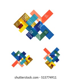 Satz abstrakter geometrischer Papiergrafie-Layouts. Unternehmenspräsentationen, Hintergründe, optionale Infografiken oder Bannervorlagen