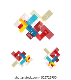 Conjunto de diseños gráficos de papel geométrico abstracto. Presentaciones empresariales, antecedentes, infografías de opciones o plantillas de banners