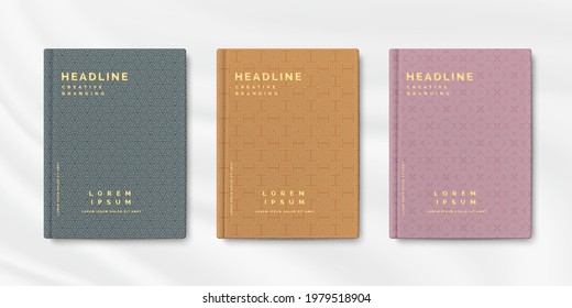  Set of abstract geometric pattern book cover template. Background design for decoration,wallpaper,scrapbook, flyer, magazine.Vector illustration.Eps10