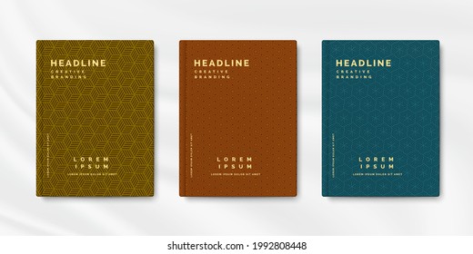   Set of abstract geometric pattern book cover template. Background design for decoration,wallpaper,scrapbook, flyer, magazine.Vector illustration.Eps10