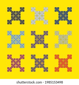 Set of abstract geometric patterns and backgrounds. Bauhaus design.
