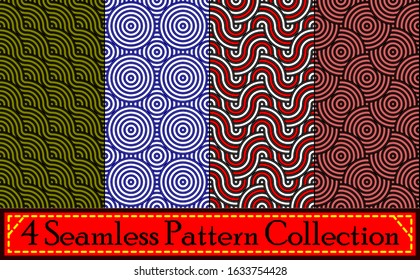  Set abstract geometric patterns with curved lines. Smooth vector background. It is suitable for tshirt, sweater, textile fabric, product, background and others.

