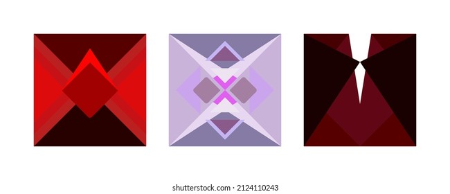 Set of abstract geometric patterns for interior design, wallpaper, bas-relief, print cover. Created using AI CS6.