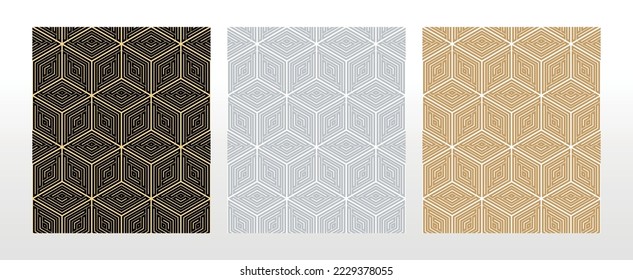 Set of abstract geometric patterns. Seamless vector backgrounds. Colored ornaments Graphic modern patterns Simple lattice graphic design