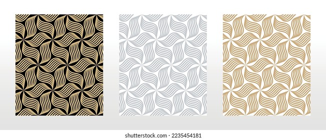 Set of abstract geometric patterns. Seamless vector backgrounds. Colored ornaments Graphic modern patterns Simple lattice graphic design