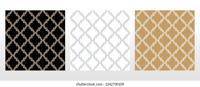 Set of abstract geometric patterns. Seamless vector backgrounds. Colored ornaments Graphic modern patterns Simple lattice graphic design