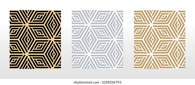 Set of abstract geometric patterns. Seamless vector backgrounds. Colored ornaments Graphic modern patterns Simple lattice graphic design