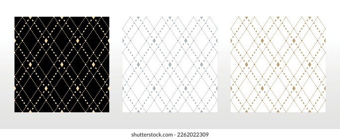 Set of abstract geometric patterns. Seamless vector backgrounds. Colored ornaments Graphic modern patterns Simple lattice graphic design