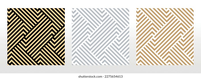 Set of abstract geometric patterns. Seamless vector backgrounds. Colored ornaments Graphic modern patterns Simple lattice graphic design