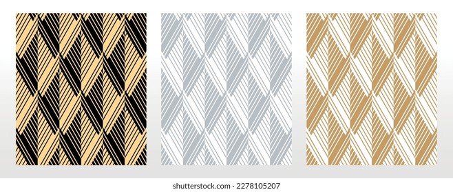 Set of abstract geometric patterns. Seamless vector backgrounds. Colored ornaments Graphic modern patterns Simple lattice graphic design