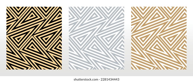 Set of abstract geometric patterns. Seamless vector backgrounds. Colored ornaments Graphic modern patterns Simple lattice graphic design
