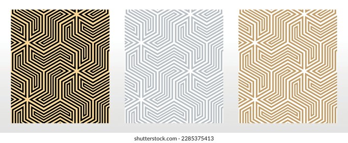 Set of abstract geometric patterns. Seamless vector backgrounds. Colored ornaments Graphic modern patterns Simple lattice graphic design