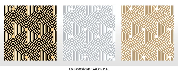 Set of abstract geometric patterns. Seamless vector backgrounds. Colored ornaments Graphic modern patterns Simple lattice graphic design