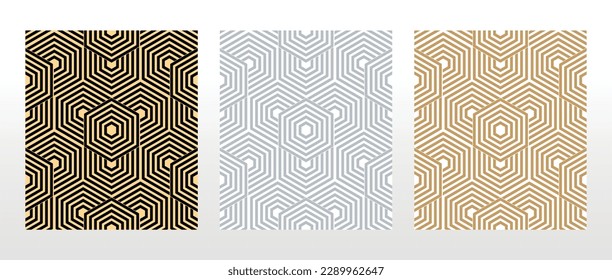 Set of abstract geometric patterns. Seamless vector backgrounds. Colored ornaments Graphic modern patterns Simple lattice graphic design