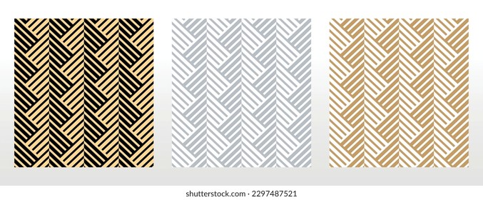 Conjunto de patrones geométricos abstractos. Fondos vectoriales sin inconvenientes. Ornamentos de colores Patrones gráficos modernos Diseño gráfico simple de entramado