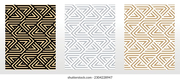 Set of abstract geometric patterns. Seamless vector backgrounds. Colored ornaments Graphic modern patterns Simple lattice graphic design