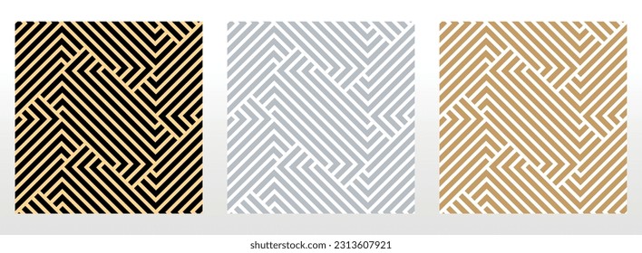 Set of abstract geometric patterns. Seamless vector backgrounds. Colored ornaments Graphic modern patterns Simple lattice graphic design