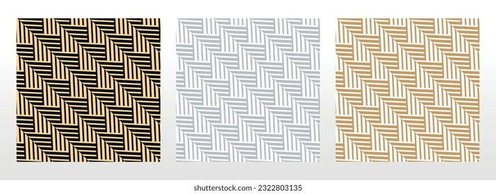 Set of abstract geometric patterns. Seamless vector backgrounds. Colored ornaments Graphic modern patterns Simple lattice graphic design