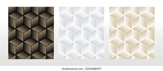 Set of abstract geometric patterns. Seamless vector backgrounds. Colored ornaments Graphic modern patterns Simple lattice graphic design