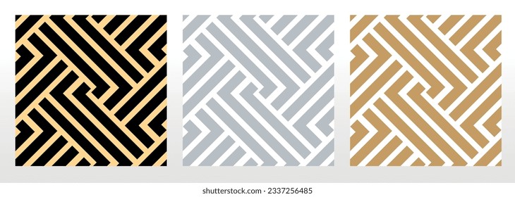 Set of abstract geometric patterns. Seamless vector backgrounds. Colored ornaments Graphic modern patterns Simple lattice graphic design