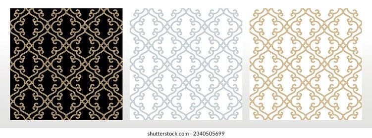 Set of abstract geometric patterns. Seamless vector backgrounds. Colored ornaments Graphic modern patterns Simple lattice graphic design