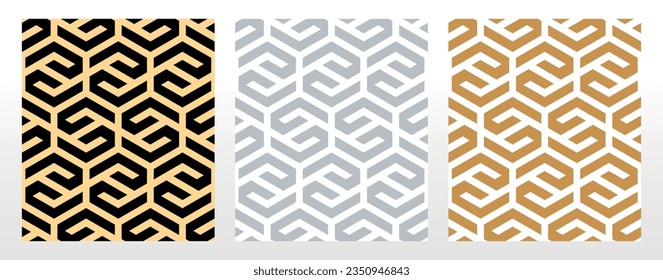 Set of abstract geometric patterns. Seamless vector backgrounds. Colored ornaments Graphic modern patterns Simple lattice graphic design