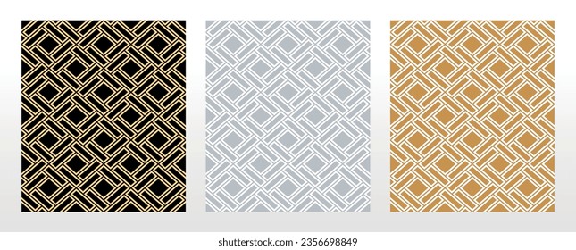 Set of abstract geometric patterns. Seamless vector backgrounds. Colored ornaments Graphic modern patterns Simple lattice graphic design