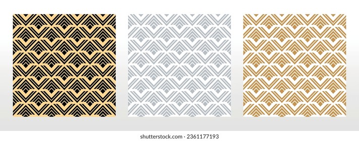 Set of abstract geometric patterns. Seamless vector backgrounds. Colored ornaments Graphic modern patterns Simple lattice graphic design