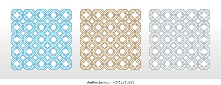 Set of abstract geometric patterns. Seamless vector backgrounds. Colored ornaments Graphic modern patterns Simple lattice graphic design