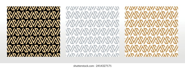 Set of abstract geometric patterns. Seamless vector backgrounds. Colored ornaments Graphic modern patterns Simple lattice graphic design