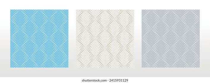 Set of abstract geometric patterns. Seamless vector backgrounds. Colored ornaments Graphic modern patterns Simple lattice graphic design