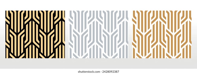 Set of abstract geometric patterns. Seamless vector backgrounds. Colored ornaments Graphic modern patterns Simple lattice graphic design