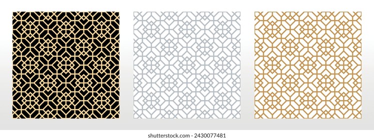 Set of abstract geometric patterns. Seamless vector backgrounds. Colored ornaments Graphic modern patterns Simple lattice graphic design