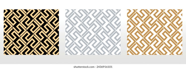 Set of abstract geometric patterns. Seamless vector backgrounds. Colored ornaments Graphic modern patterns Simple lattice graphic design